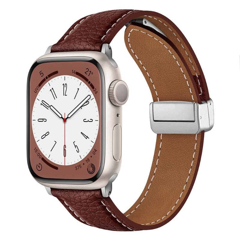 Leather Magnetic Buckle Apple Watch Strap