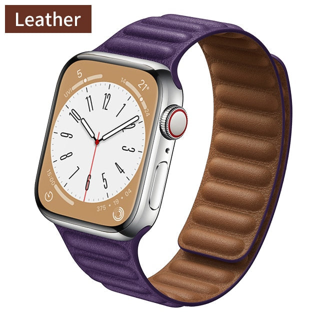 Corrugated Leather Apple Watch Strap
