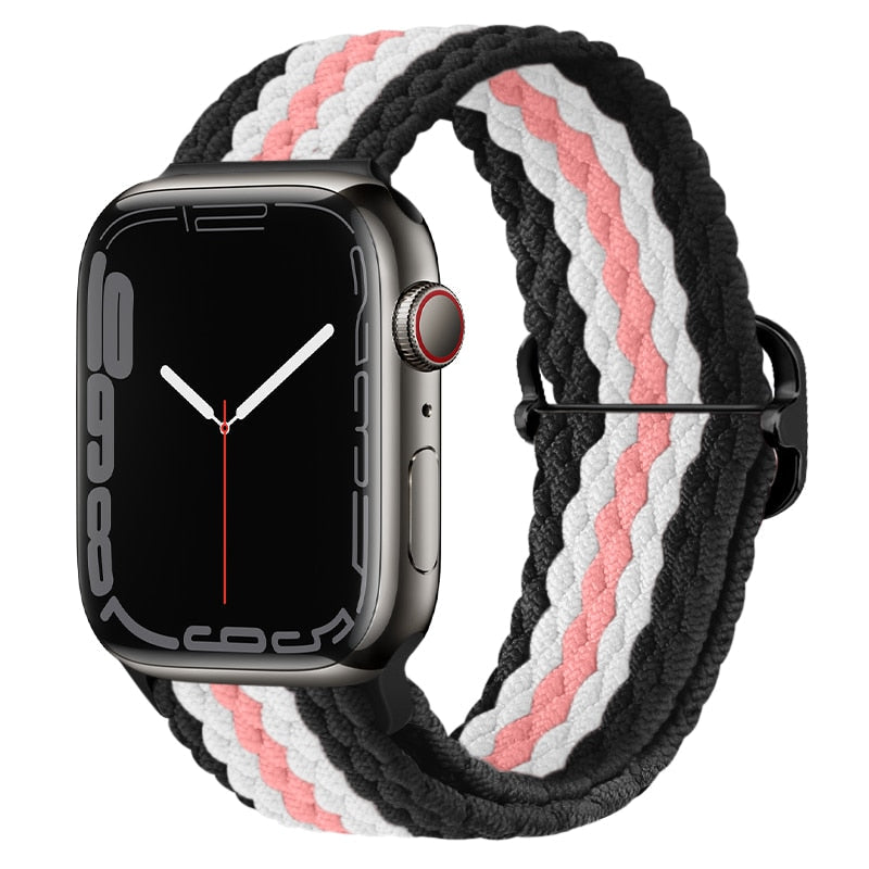 Striped Fabric Apple Watch Strap