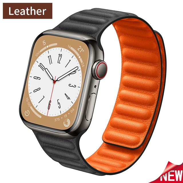 Corrugated Leather Apple Watch Strap