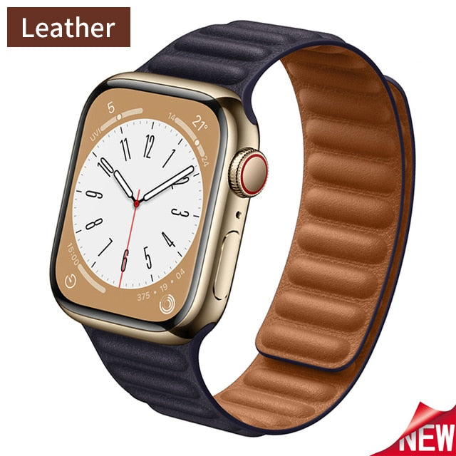 Corrugated Leather Apple Watch Strap