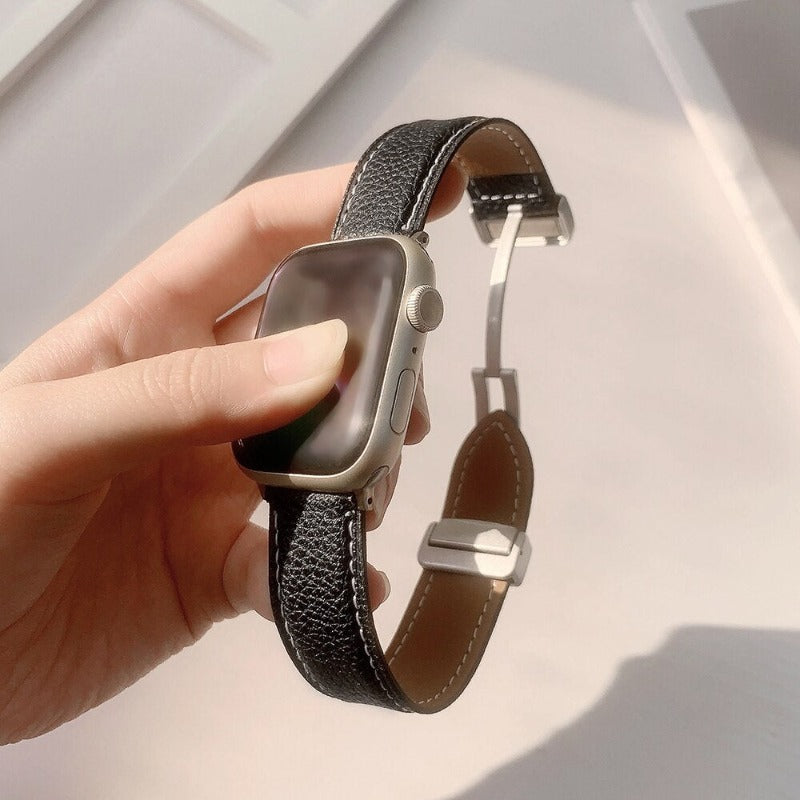 Leather Magnetic Buckle Apple Watch Strap
