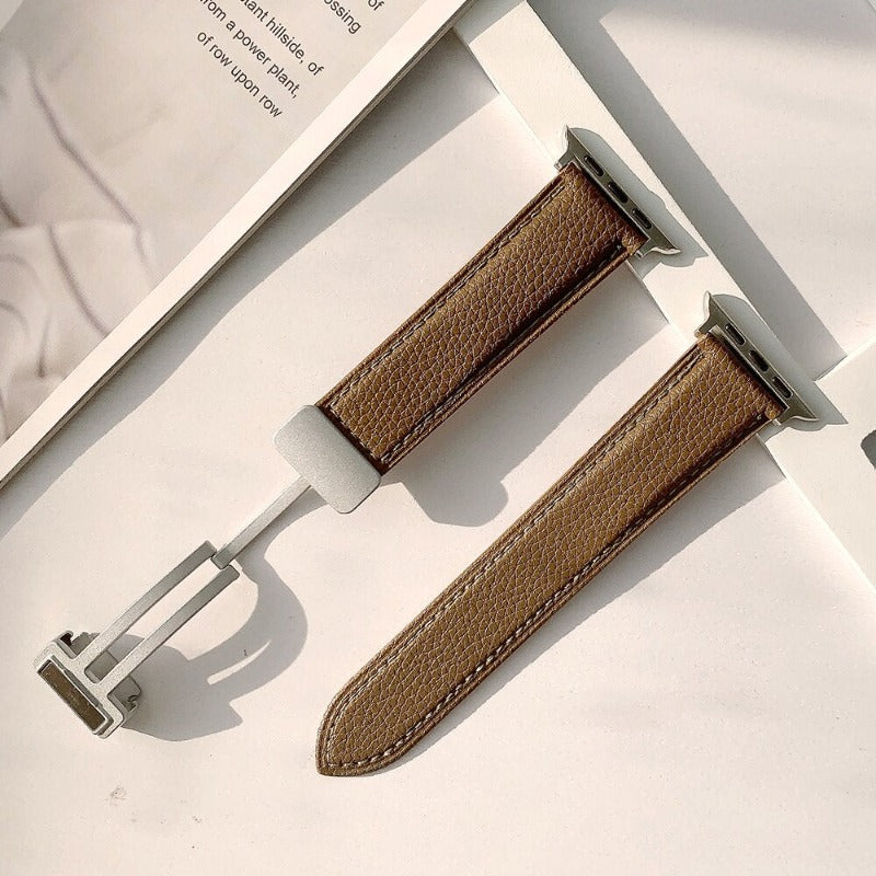 Leather Magnetic Buckle Apple Watch Strap