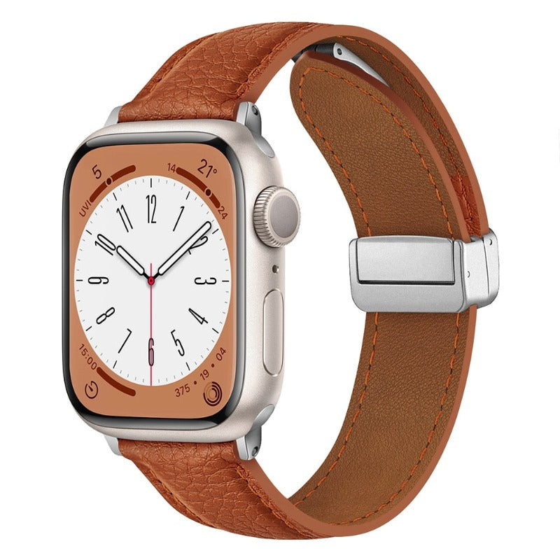 Leather Magnetic Buckle Apple Watch Strap