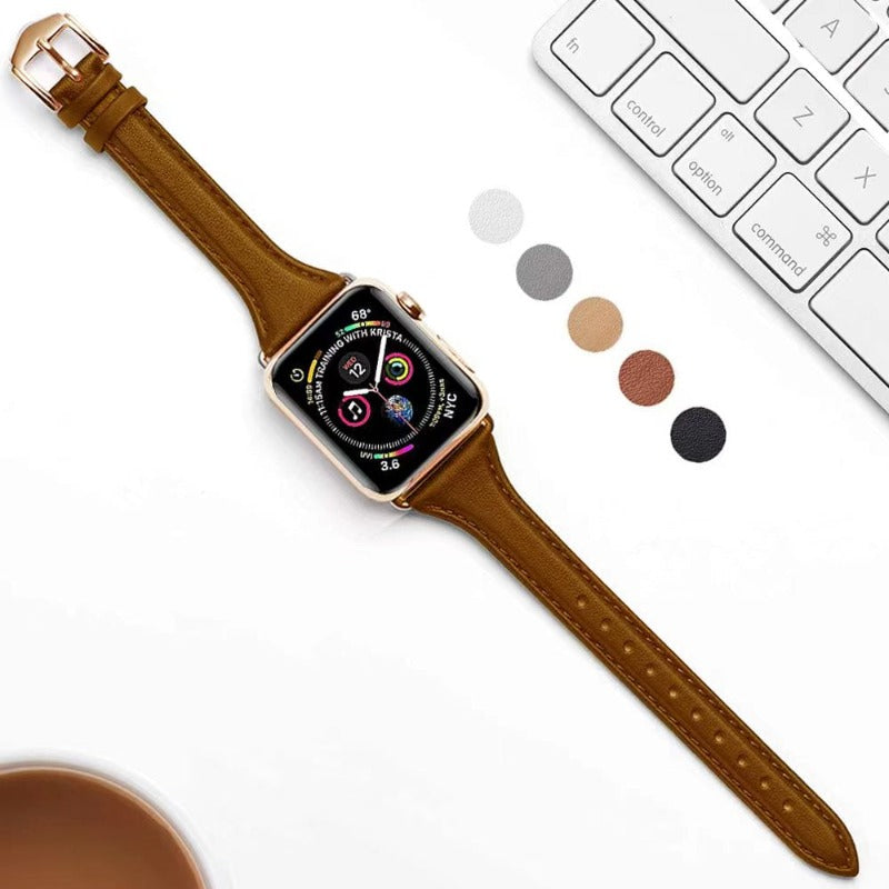 Slim Leather Apple Watch Strap