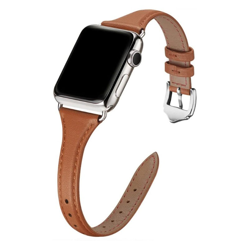 Thin leather apple hot sale watch band