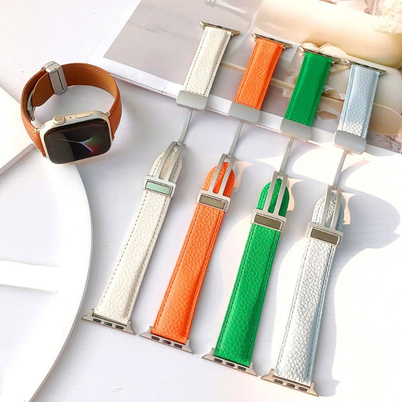 Leather Magnetic Buckle Apple Watch Strap